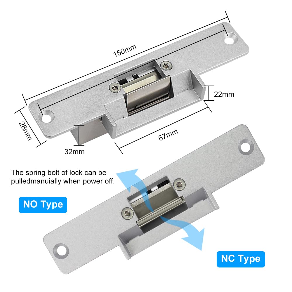 Kit sistema di controllo accessi esterni, tastiera impermeabile IP68 + copertura antipioggia + alimentatore DC12V 3A + pulsante di uscita in acciaio inox + 10 portachiavi + serratura