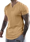 JMIERR Men's Short Sleeve T Shirt Casual V Neck Longline Shirts Summer Athletic T-Shirts Beach Tees