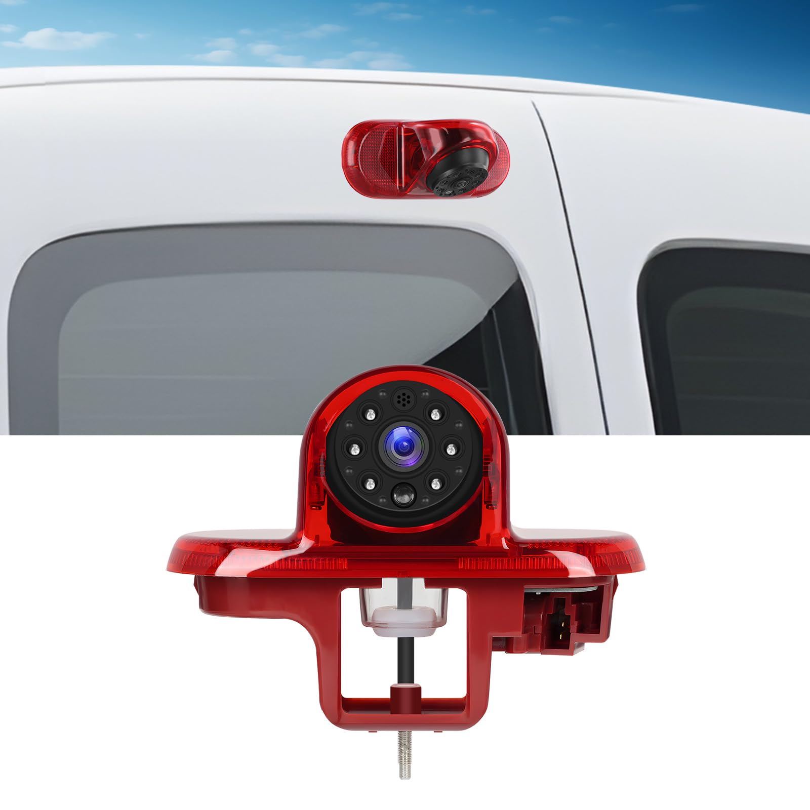 CAMECHO Caméra de Recul Feu Stop avec Éclairage | AHD 1280x720 & CVBS 640x480, IP67, 140° | Compatible Renault Trafic 2001-2014/Opel Combo 2001-2011/ Opel Vivaro 2001-2014