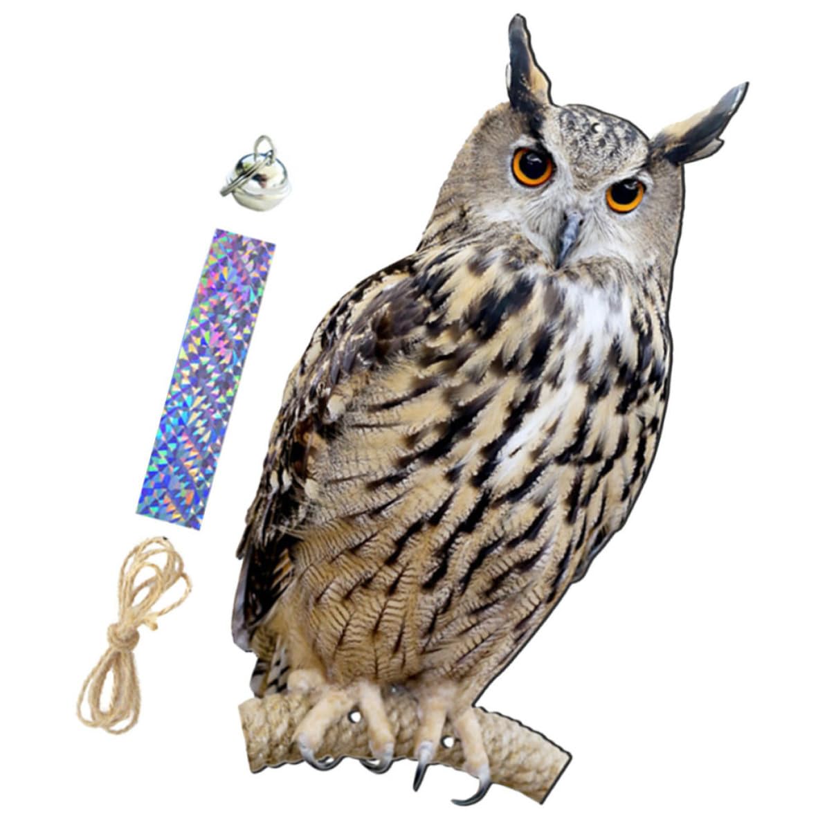 Ornement hibou rotatif chic suspendu marron en PP pour décoration jardin