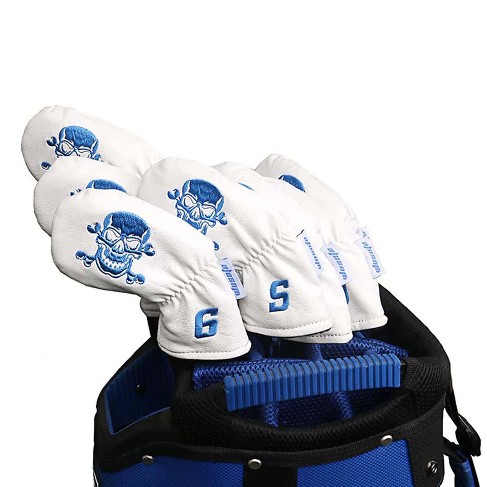 9 Pz/Set Coprimazza da Golf Copricapo in Pelle PU Cranio Ferro Copre Impermeabile Durevole Esteso Putter da Golf Protettore Accessori da Golf