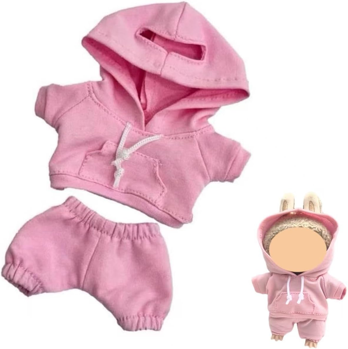 Clothes for Labubu, 17cm Doll Hoodies Clothes Outfit Set, Stylish Doll Clothes for 17 cm Labubu, Casual Style Costumes for Labubu Dolls Dress up Unique Style