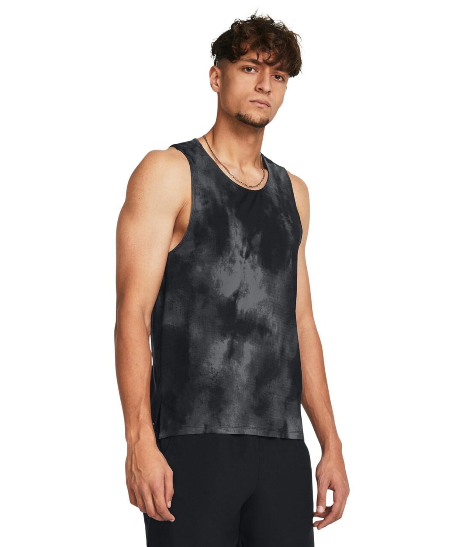 Under Armour Men's Black Castle Rock Reflective Ua Launch Elite Singlet Running Vest Black S