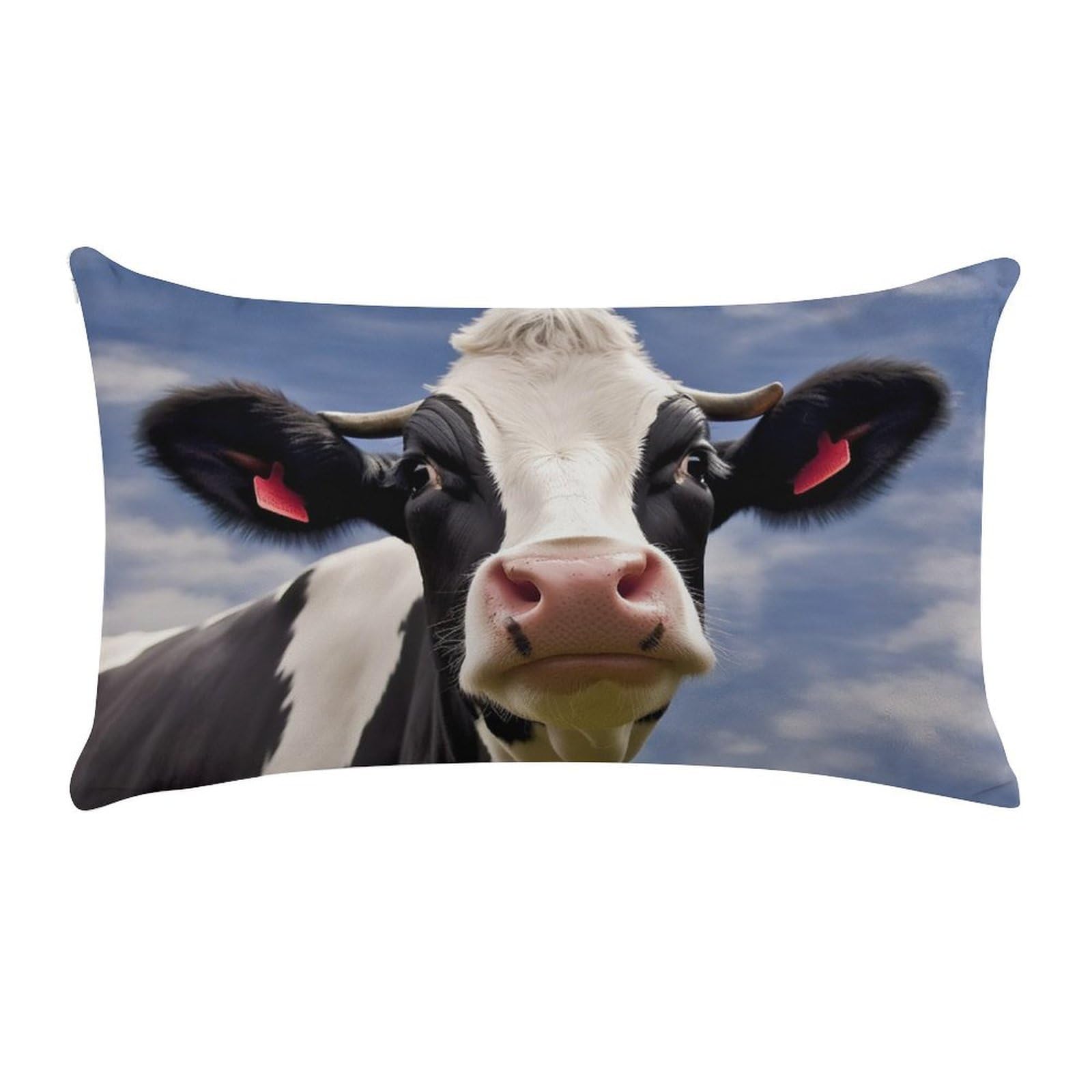 Black White Cow Pillow Cases for Sofa, Super Soft Plush Pillow Cover with Zipper, Luxury Cozy Pillow Shams for All Seasons, Lightweight Pillowcases for Bedroom, 12" X 20"