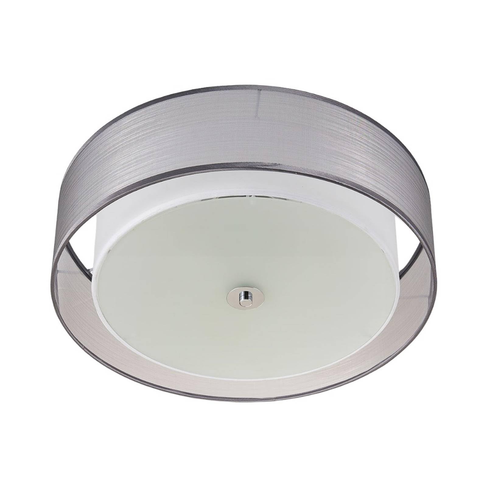 Lindby Ceiling Light Tobia dimmable (Modern) in Silver Made of Textile for e.g. Living Room & Dining (3 Light Sources, E27) from Ceiling lamp