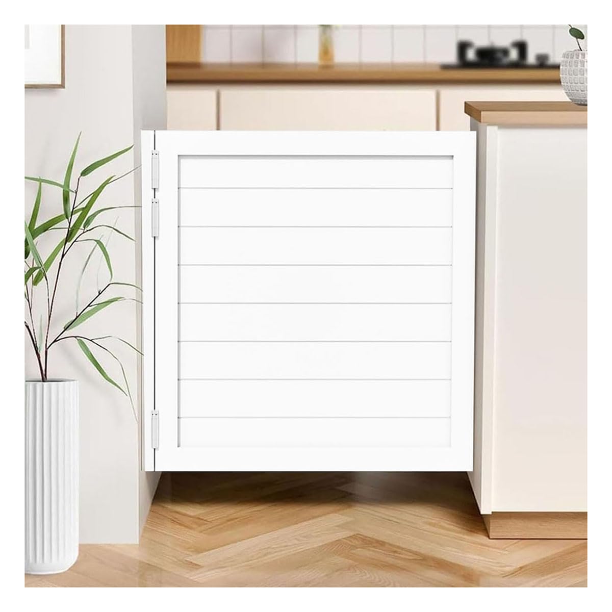 Porte Battante, Porte de Saloon Simple en Bois 80x90cm Charnières Incluses pour Cuisine Magasin Entrée Cloison Pub, Finition peinte, Blanc