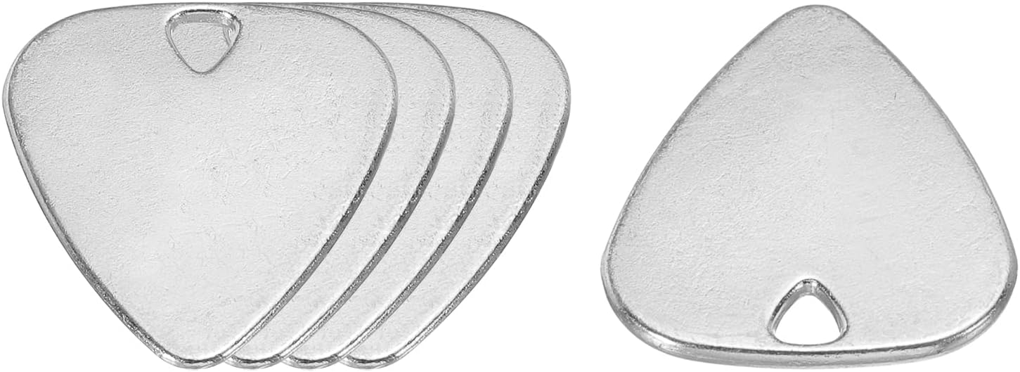 MECCANIXITY Guitar Picks 1.8mm Thickness Metal Silver Tone for Guitar Musical Instrument Pack of 5