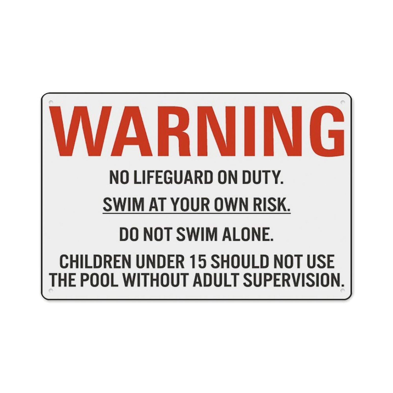 peiyeety Maryland Swim At Your Own Risk Sign Aluminum Tin Warning Signs For Home Outdoor Garden 8X12 Inches