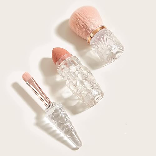Miniatura 2 de Cepillo de maquillaje creativo de viaje 3 en 1, juego de brochas de maquillaje y esponja todo en uno, esponja de base, cepillo de maquillaje en