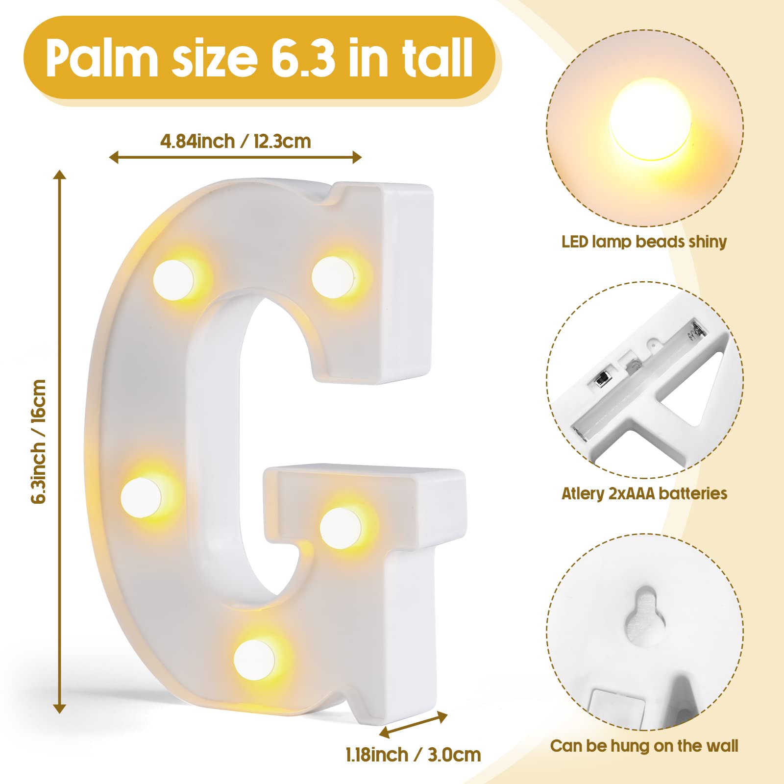 Woanger 8 Pcs Graduation Party Decorations Grad 2024 Light up Letters LED Marquee 2024 Grad Sign Decor for Graduation Party Supplies Ornaments, Battery Operated(White)