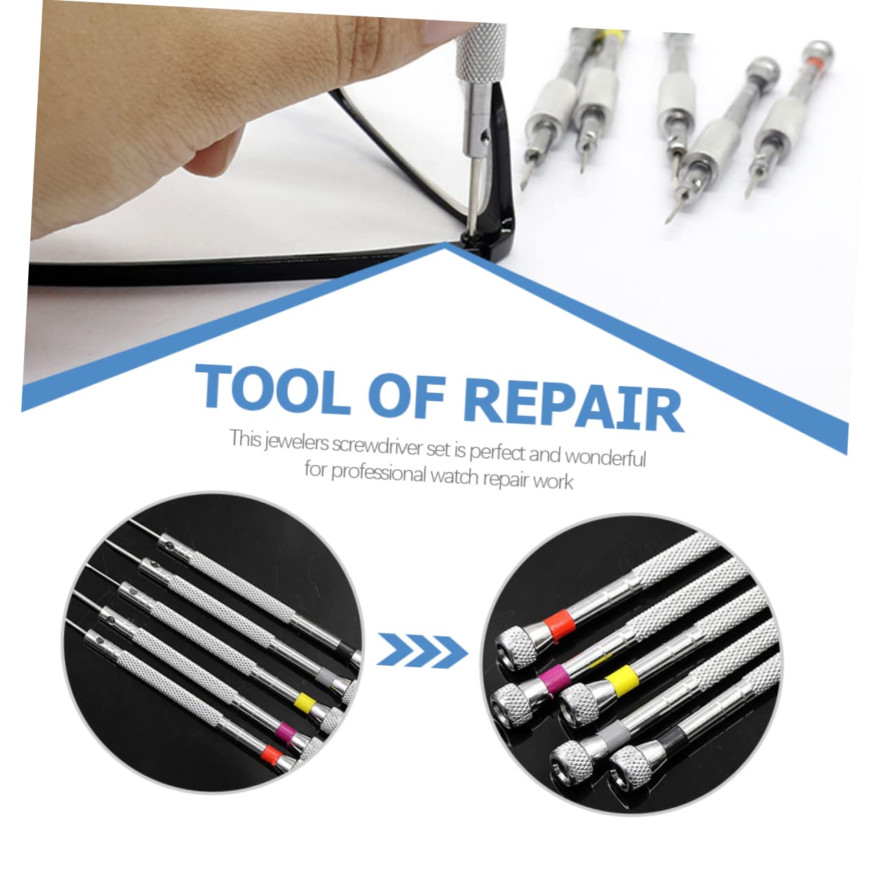 15 Piezas de Destornillador de extracción de eslabones, multiherramientas, Kit de reparación de anteojos de Bolsillo, Destornillador Plano para Reloj, Kits de joyería, Soporte para teléfo(