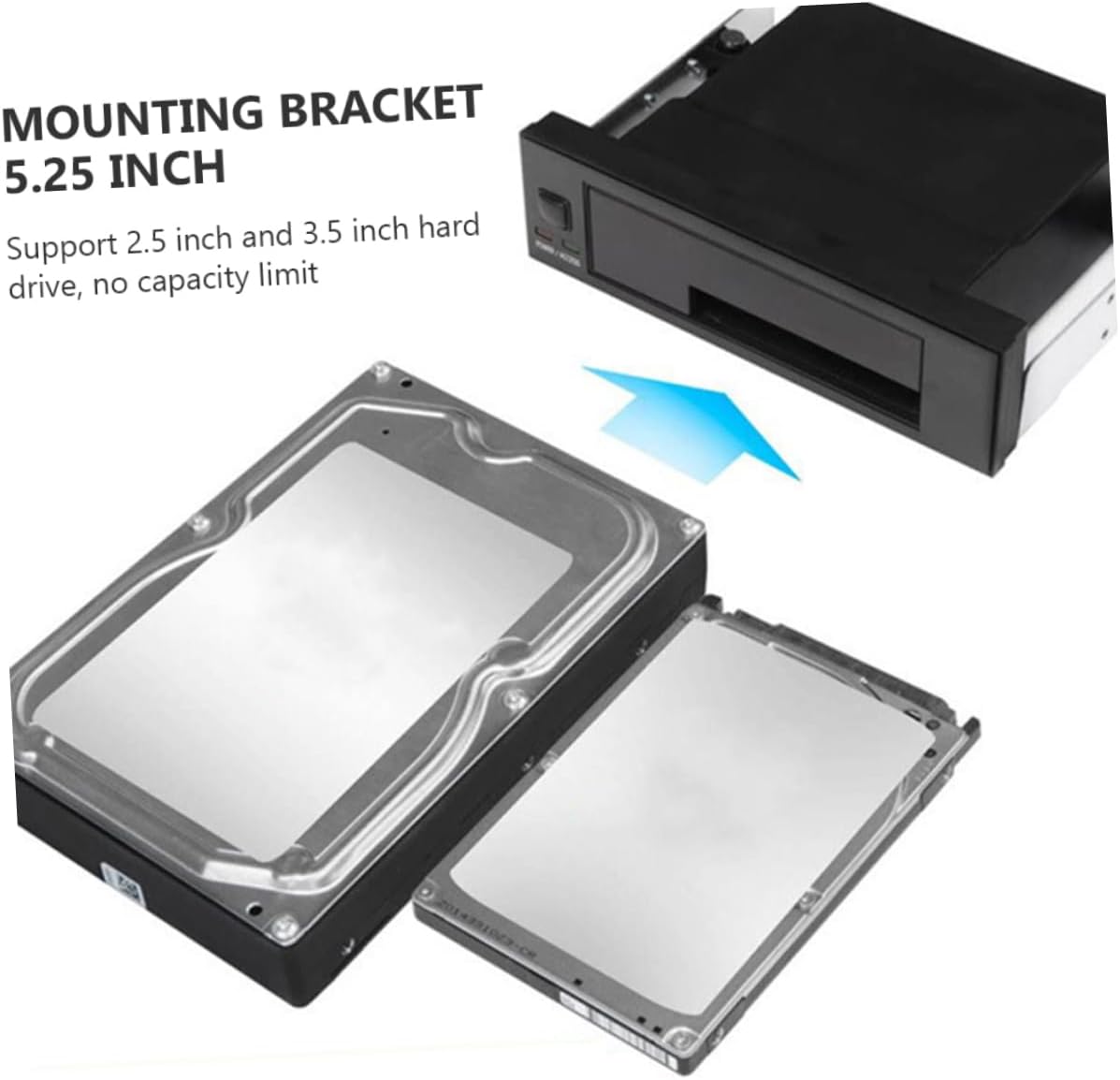 Hemoton Internal Hard Drive Mounting Kit for Drives Easy Installation Dual Power Supply Connectors Anti-Vibration Design for Safe Operation Disk Mounting Bracket for Upgrade
