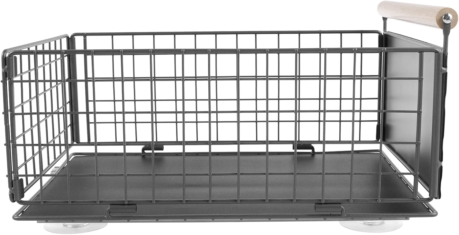 US Pull Out Cabinet Organizer Solid Slide Out Pantry Shelves with Handle Versatile Sliding Drawer Storage Rack Easy to Install Convenient Slide Drawer Rack for Kitchens(L,grey)