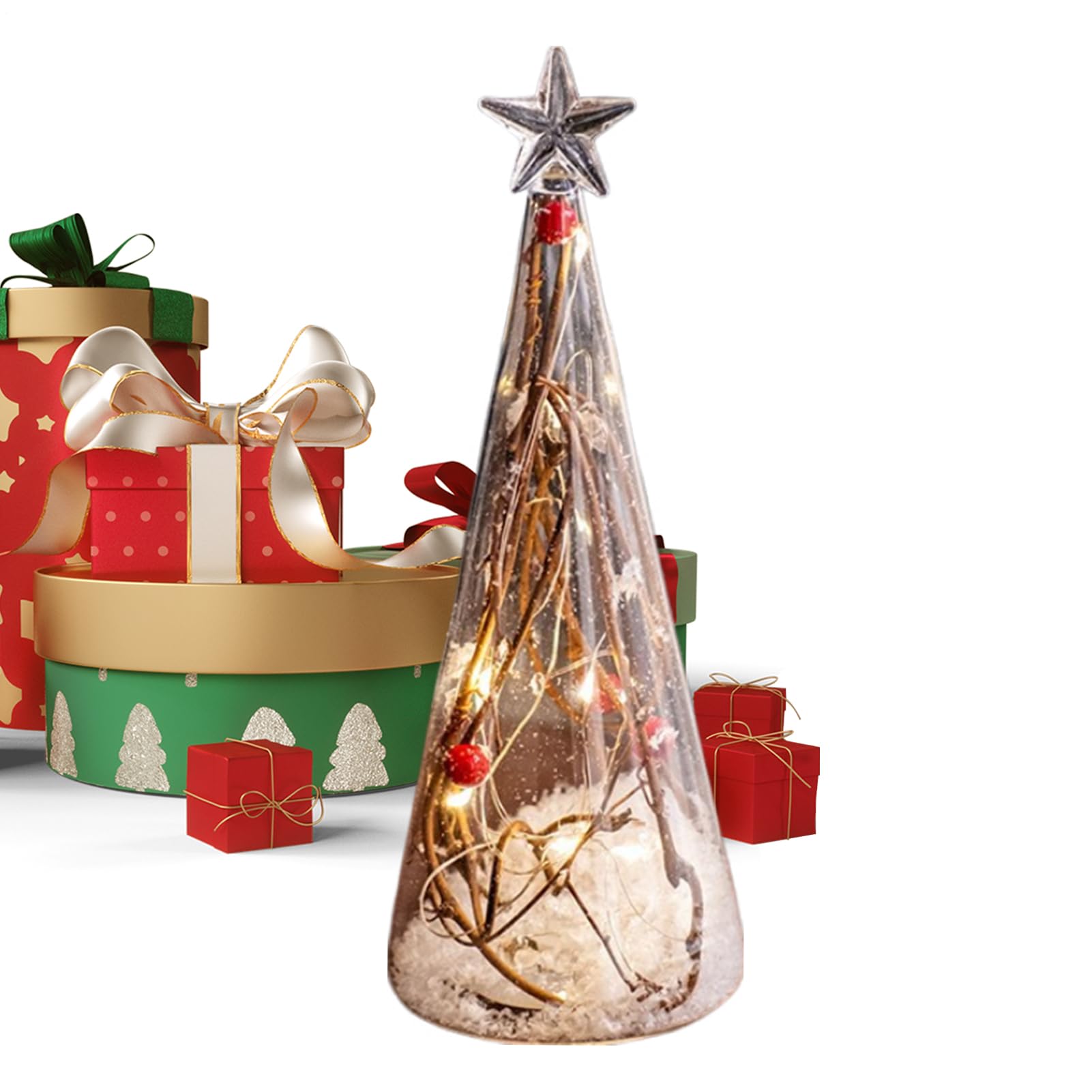 Árbol de Navidad de mesa para centros de mesa decorativos en cenas familiares en casa