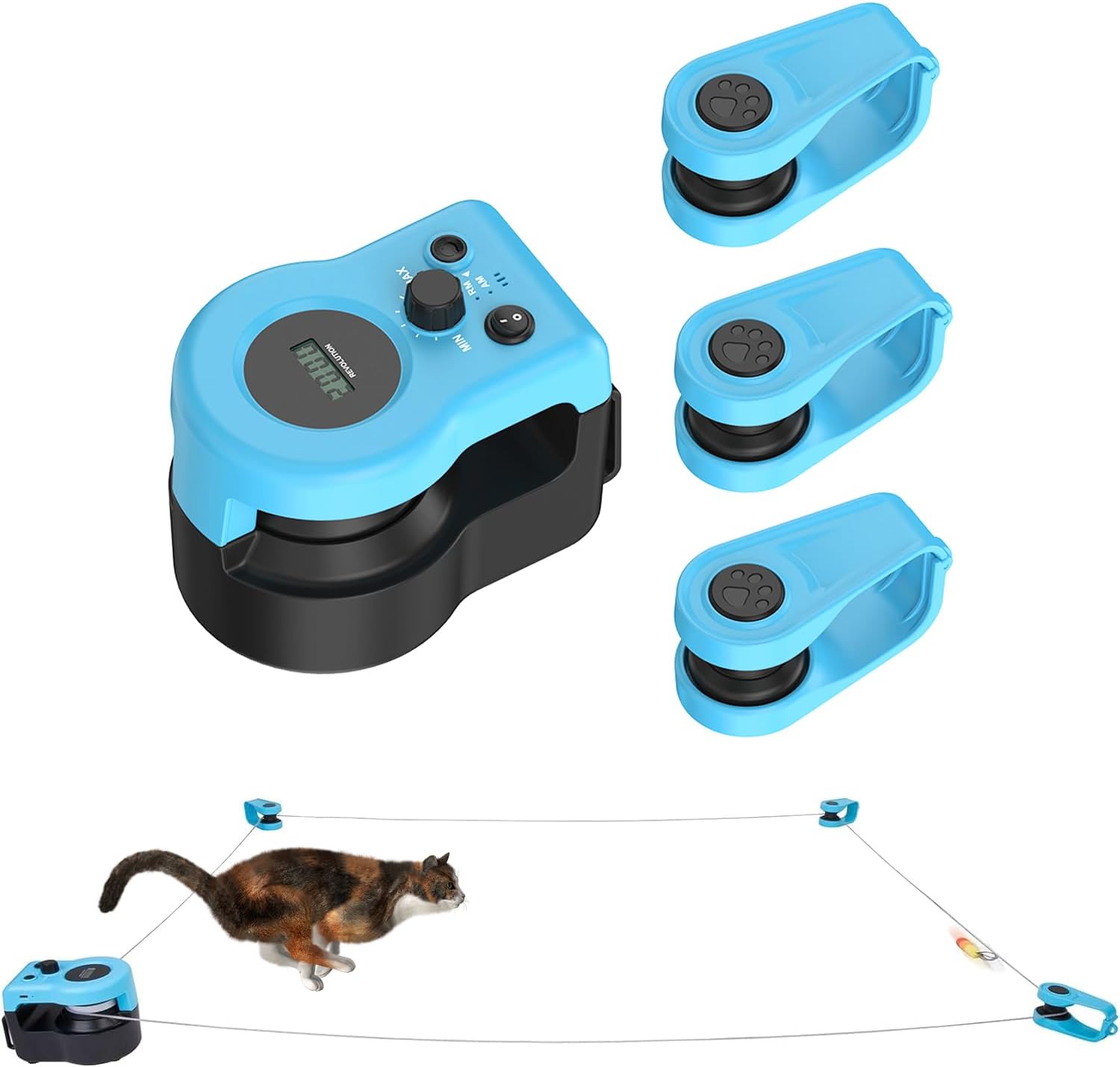 Cat Toys for Indoor Cats,New Cat Treadmill,Automatic/Remote Control cat toys, Adjustable Speed Simulated Cat Hunting Toys