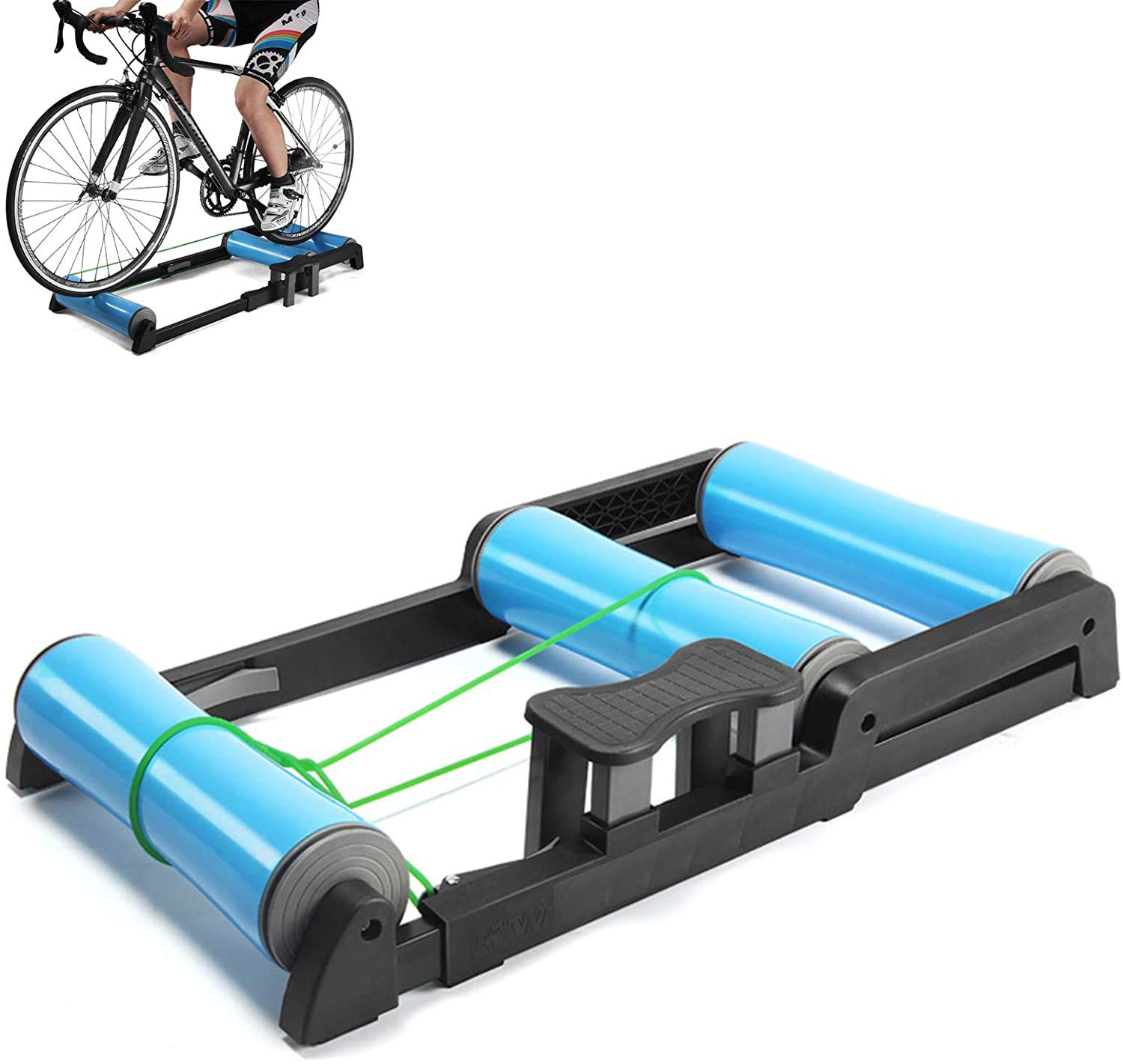 Rullo per Bicicletta Pieghevole, Rullo per Bicicletta da Interno - Pedale Antiscivolo per Allenamento in Bicicletta da Interno