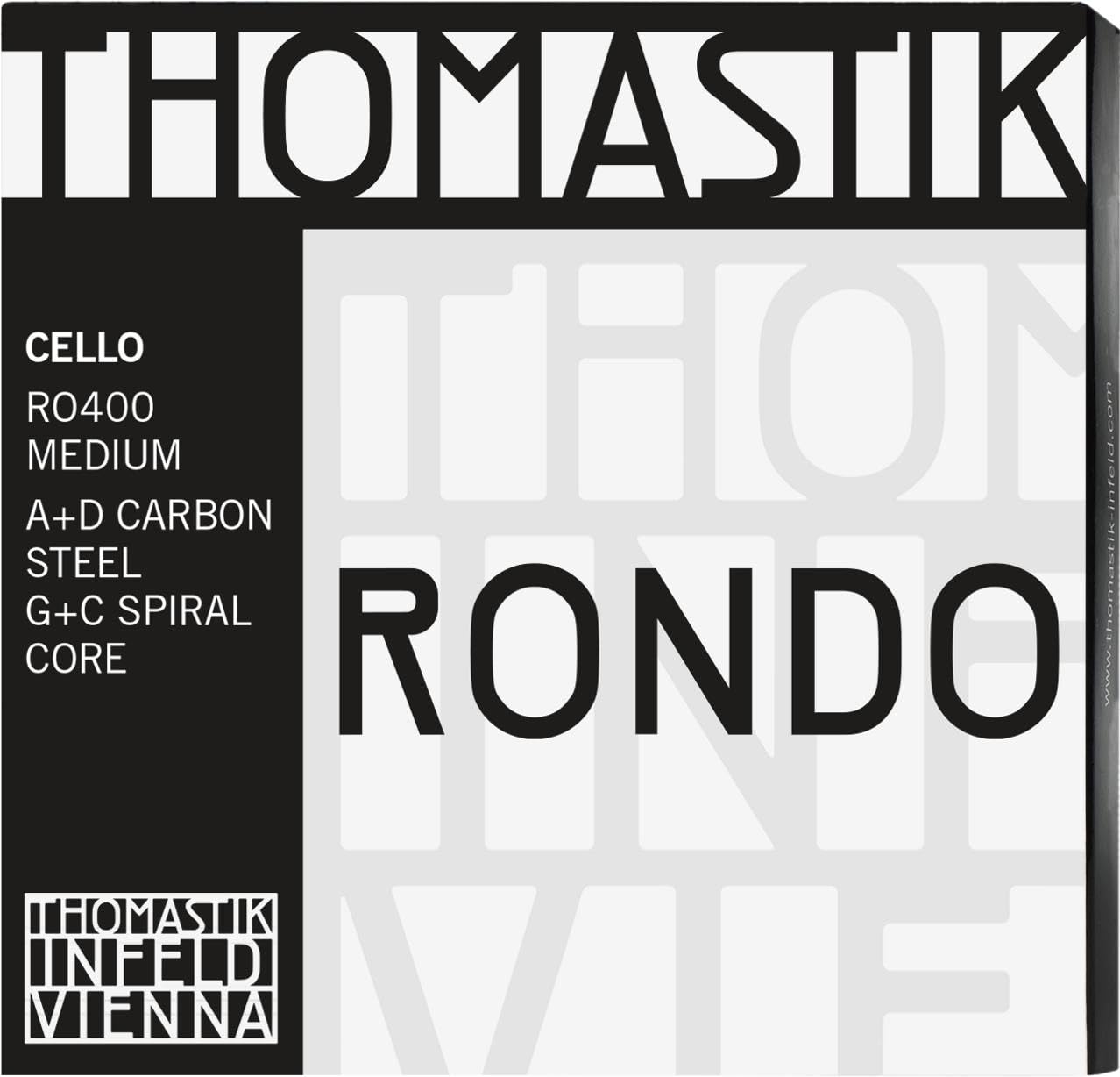 Thomastik-Infeld Spirocore Tungsten & Rondo Cello Set SPI-RONDO | Cello Strings 4/4 Full Set | Rondo Cello A and D Strings | Spirocore Tungsten Wound G String and Single C-String | Made in Vienna
