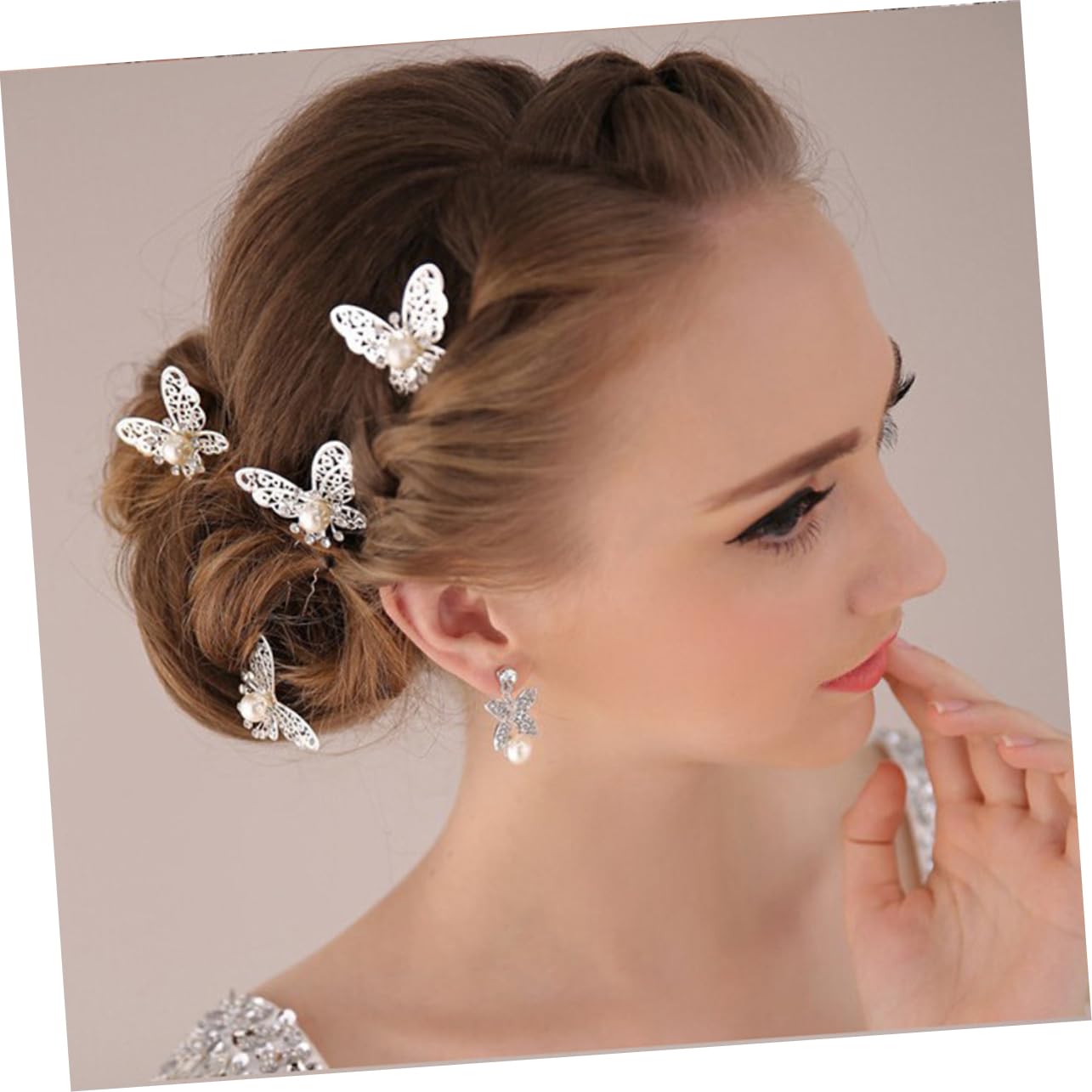 FRCOLOR 60pezzi Fermagli Per Sposa Con Perle e Cristalli Accessori Eleganti Per Cerimonia e Matrimonio Argento