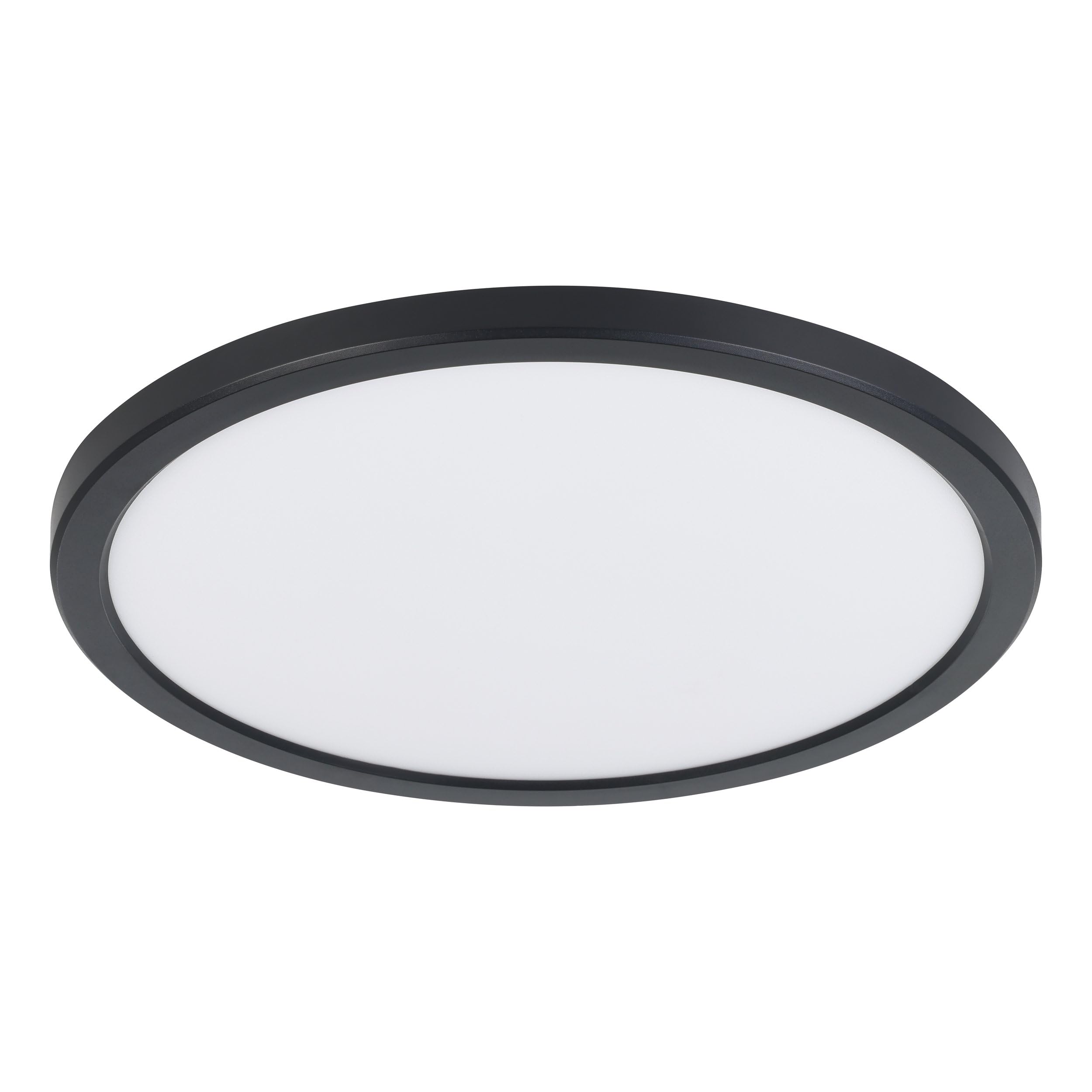 EGLO LED Deckenlampe Campaspero 2, extra-flache Deckenleuchte, runde Lampe Decke Badezimmer, Badlampe aus Kunststoff in Schwarz, neutralweiß, IP44, Ø 29,5 cm
