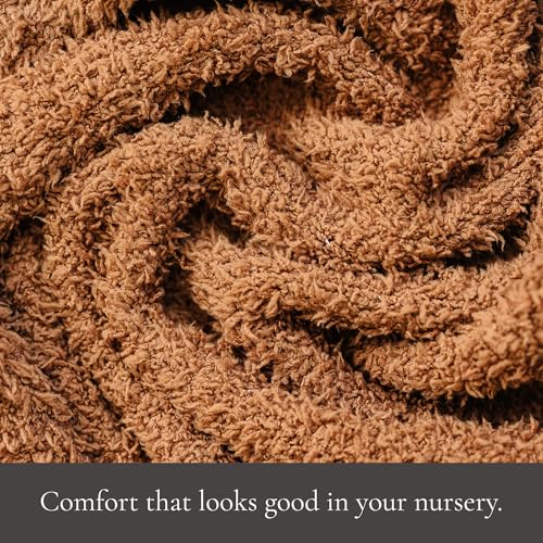 Image of Saranoni Bamboni Luxury Baby Blanket | Cozy & Soft Plush Receiving Blankets | Perfect for Girls & Infant Baby Boy Blankets | Caramel - 30 inch x 40 inch