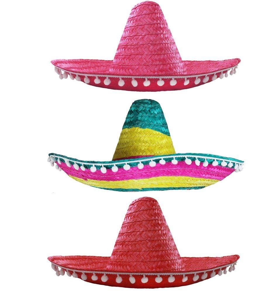 I LOVE FANCY DRESS Paquete DE 100 Sombreros Mexicanos DE Paja EN DIVERSAS Colores para NIÑOS Fiestas DE Grupo O Carnaval