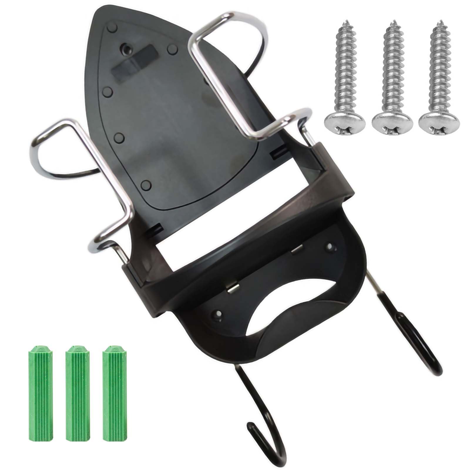 Ironing Board Hanger Wall Mount Holder for Household Bathroom Shelf Laundry Rooms Storage Organizer (Black)