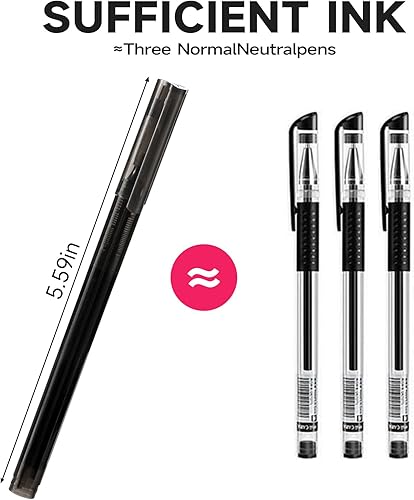 Miniatura 6 de RIANCY Bolígrafos de Gel de Punta Fina Negra 12Pcs 0.5mm Bolígrafos de Gel de Bola de Tinta Líquida Negra Sin Manchas Sin Correr, Bolígrafo de