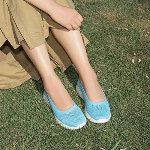 Image of TIOSEBON Women's Comfortable Loafer Flat Foam Mesh Slip-On Walking Shoes