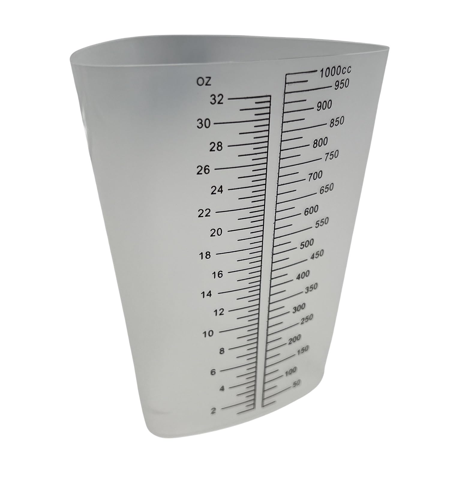 Dreiseitiger Kunststoffbecher zum Messen und Mischen, 900 ml, dreieckig, 10 Stück