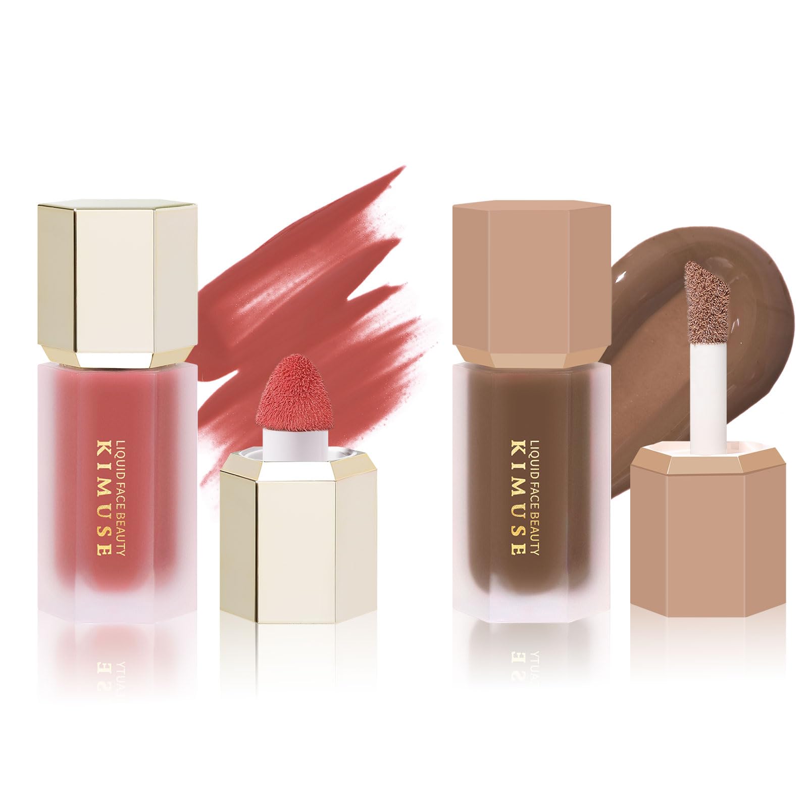 KIMUSE Liquid Blush & Weightless, Long-Wearing, Smudge Proof, Natural-Looking, Dewy Finish Liquid Contour Stick