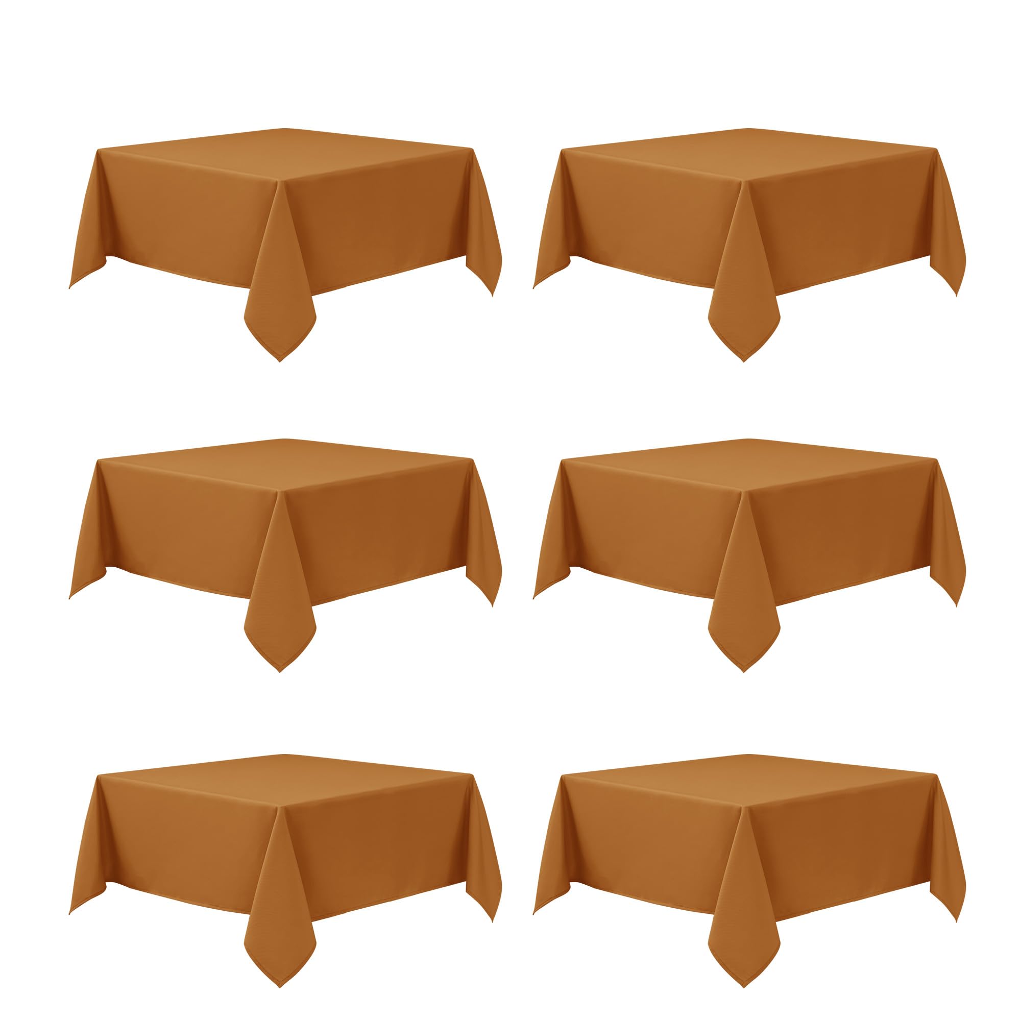 6-Pack Bronze Tablecloths for Square Tables, 54 x 54 Inches