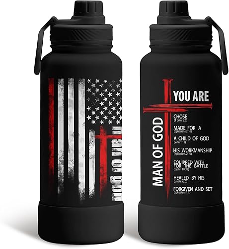 Miniatura 14 de Regalos de gatos para los amantes de los gatos, botella de agua aislada de 34 onzas, botella deportiva de acero inoxidable con tapa de boquilla, sin