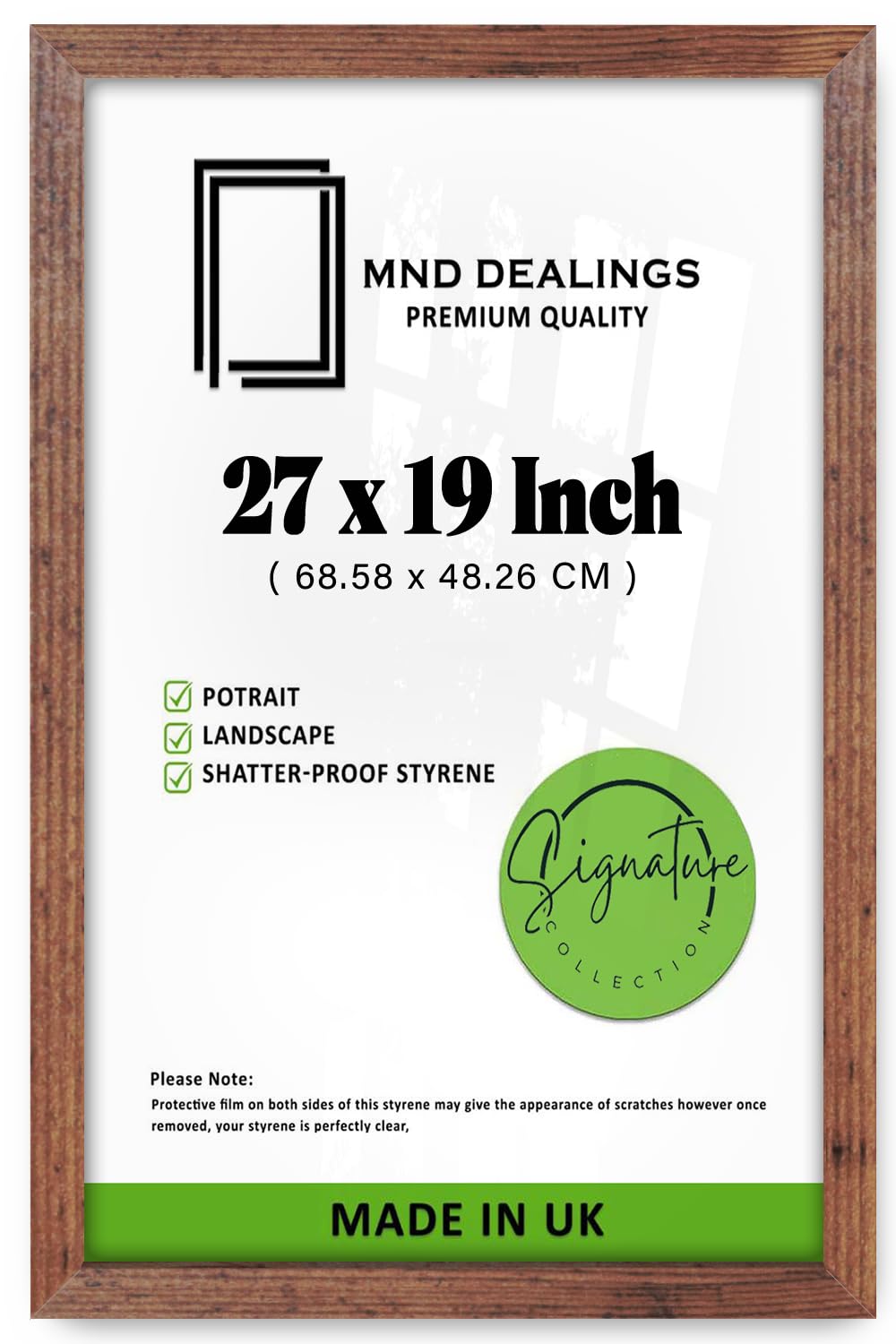 MND Dealings | Elegant Wall Gallery Frame (68.58 x 48.26 CM) Perfect for Art Gallery, Family Photo Gallery & Posters, Classic MDF Frame for Home, Office & Studio Décor [ Rustic ]