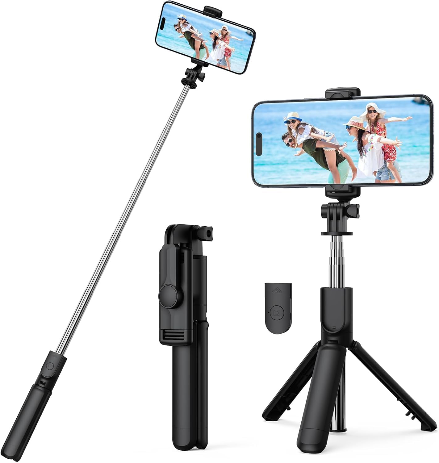 Gwings Selfie Stick Tripod with Wireless Remote/ 3 in 1 Extendable Portable Bluetooth Selfie Stick Tripod Stand Compatible with iPhone/Samsung/Huawei Gopro-picture-29