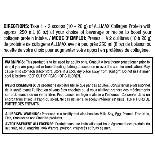ALLMAX Collagen (with Biotin + Vitamin C) - Unflavored - Grass Fed & Pasture Raised - 440 Gram - 44 Servings - Image 3