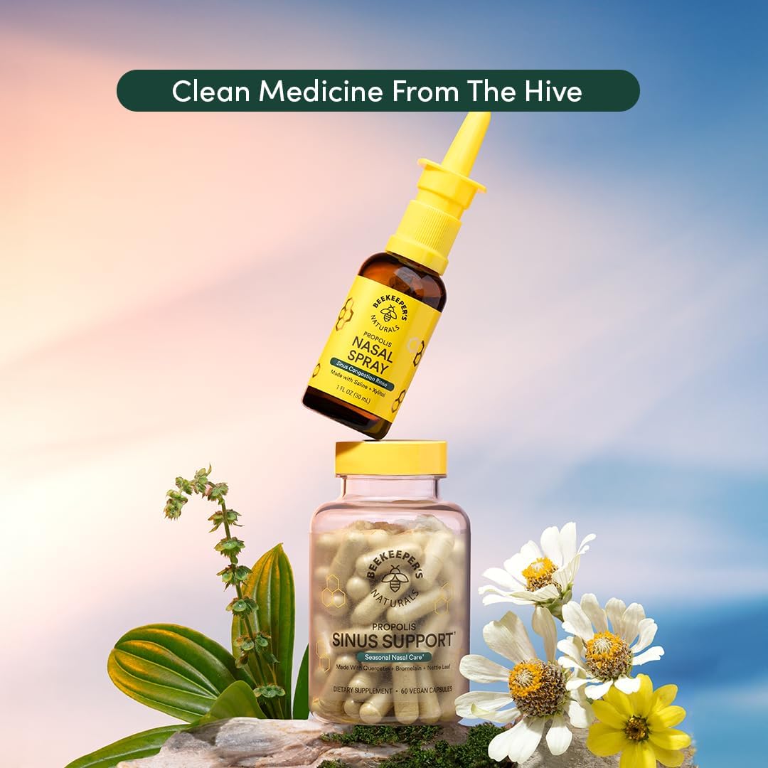 Beekeeper's Naturals Nasal Spray for Adults with Propolis, Xylitol & Saline, Clears Nasal Congestion, Moisturizes Sinus Canal, & Decongest Sinus Cavities, 1 fl oz - Image 7