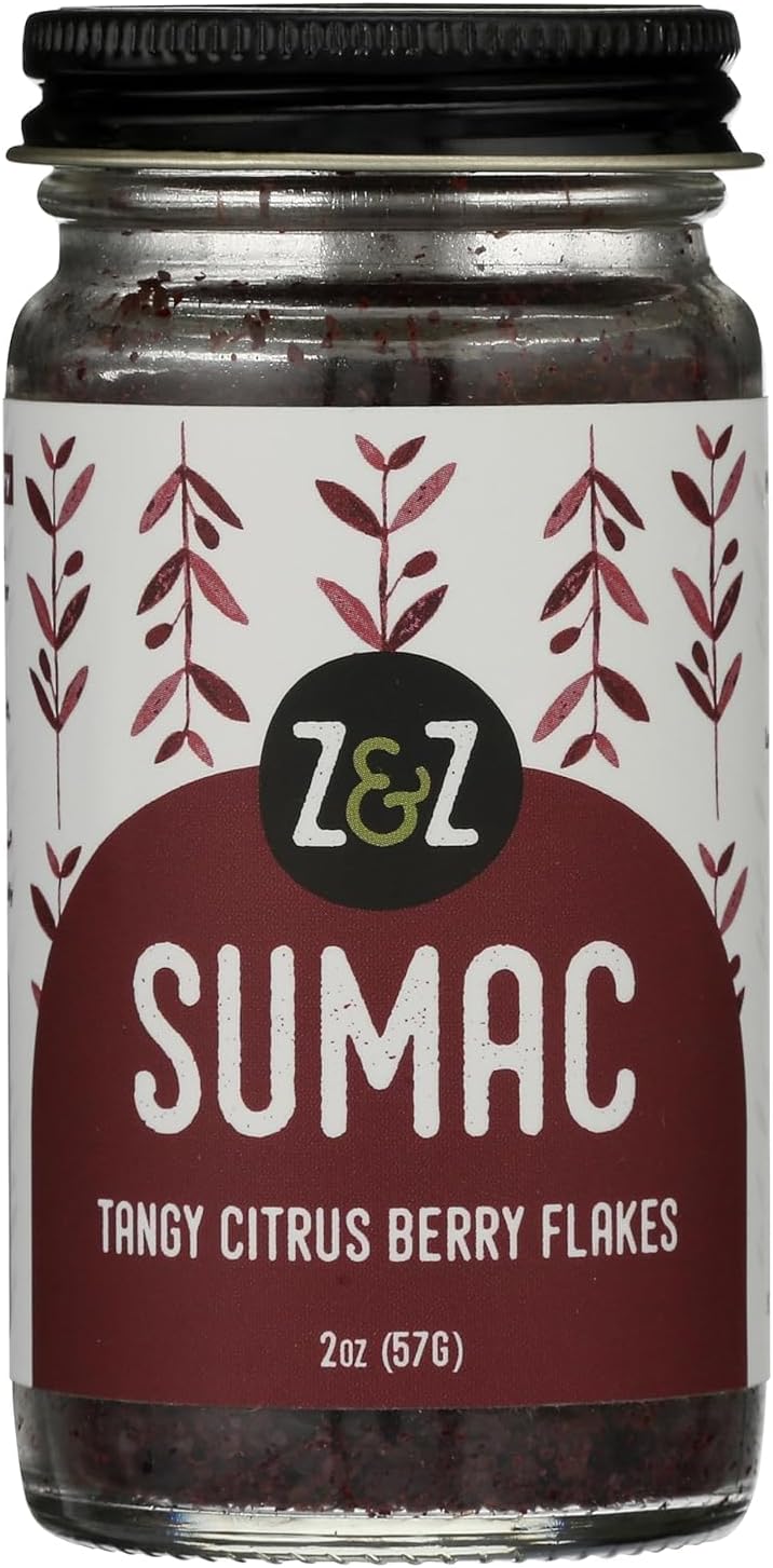 Sumac by Z&Z | Ground Sumac Spice Made from Fresh Tangy Citrus (Sumac) Berries | Turkish Sumac Seasoning for Marinades, Salads, Rice, & Hummus | Authentic Middle Eastern & Mediterranean Taste, 2 Oz