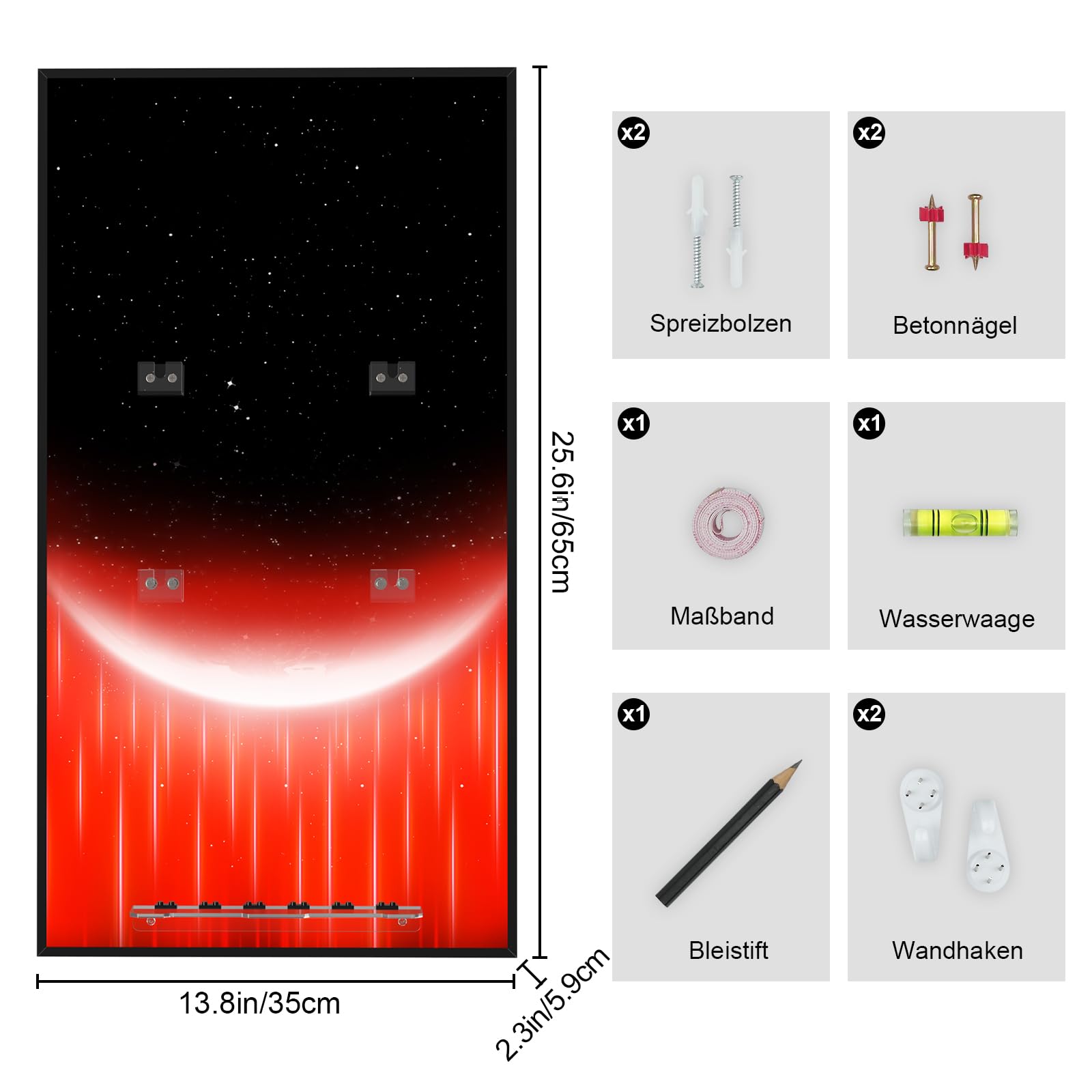 Display Wallboard Compatible with Lego 75389 Dark Millenium Falcon, 3mm Backboard & 4 U-Shaped Holders for Building Model, Space-Saving Easy Assembly Creative Home Decor