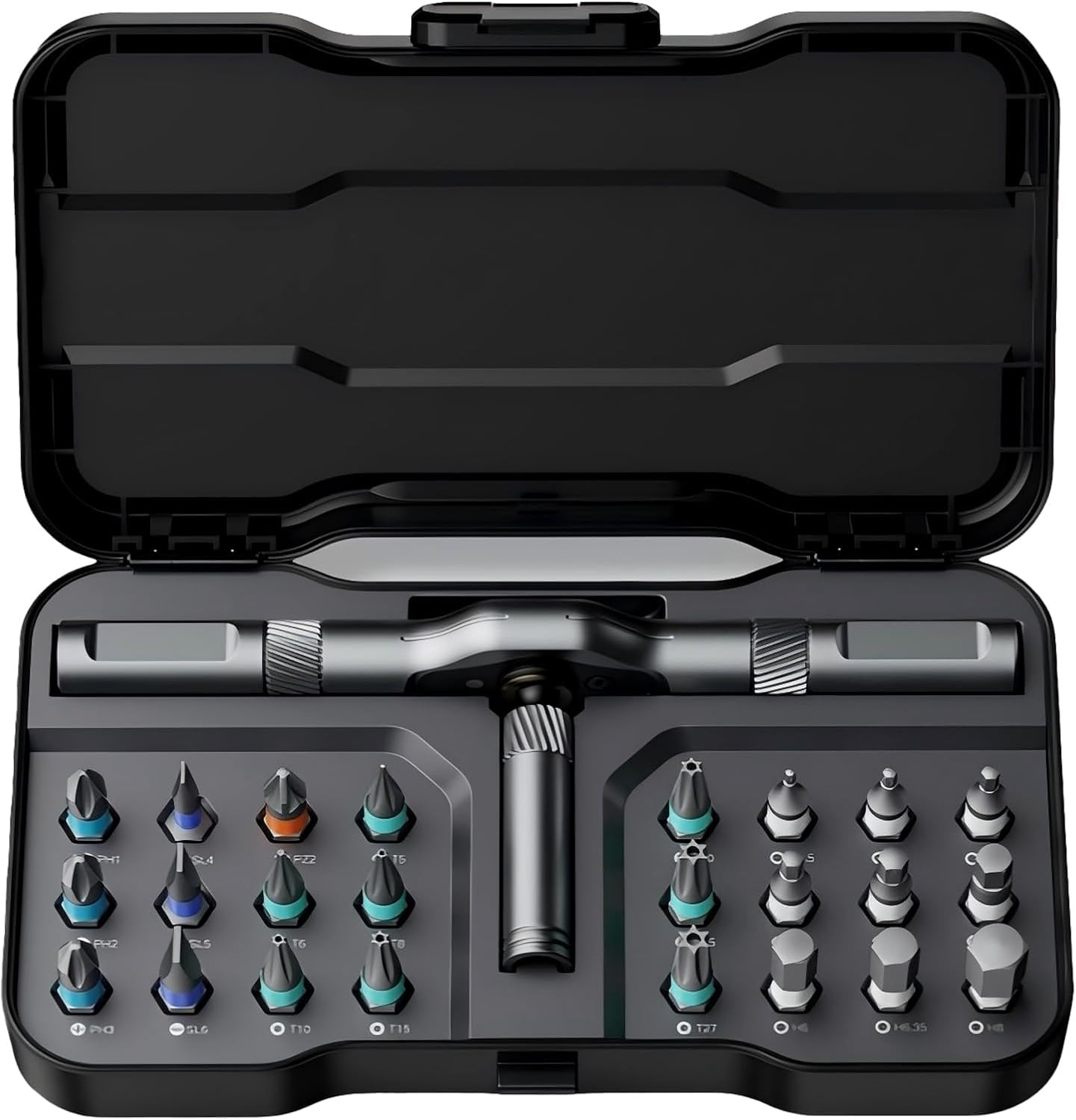 Ratchet Screwdriver Set,24 in 1 Multi Bit Ratchet Wrench Screwdriver Set for Computer, Eyeglass, Bicycles, Watch, Ring Doorbell, Furniture and DIY (24 in 1)