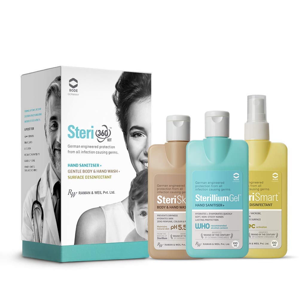 RW Steri 360 [Sterillium Gel™ Sanitiser + SteriSkin™ Hand & Body Wash + SteriSmart™ Surface Disinfectant] 100ML