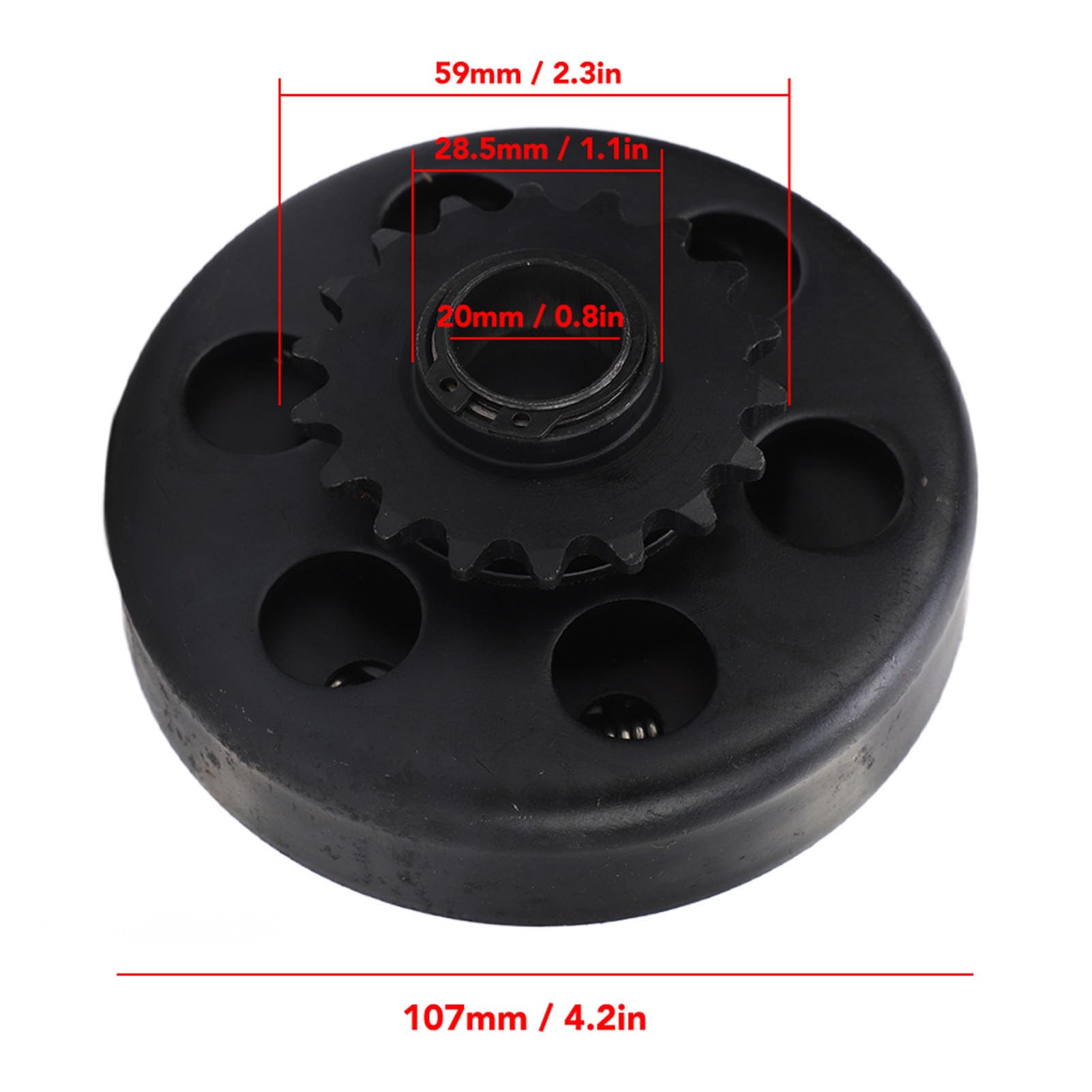 Keenso Embrayage Centrifuge 18 Dents, Chaîne 20 Mm 35, Embrayage Moteur en Alliage Métallique Haute dureté pour Quad, Karting et Mini-moto, avec une Réponse Sensible et une Installation
