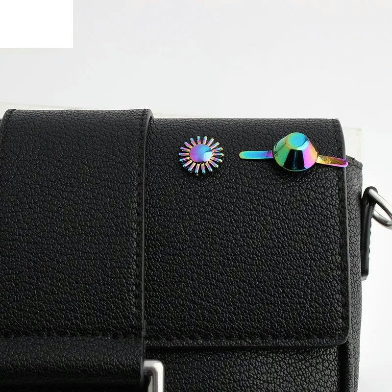 20-100 piezas de remaches de una sola capa de arcoíris, remaches s de estrella, accesorios para bolsas de bricolaje, Número 15, 12x9mm, 100 piezas