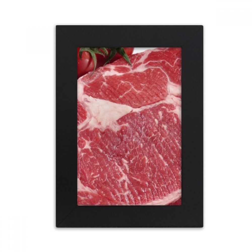 Cadre photo noir et texture viande de boeuf pour personnaliser un bureau de chef cuisinier