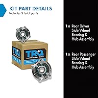 Vista 99 de TRQ Juego de 2 rodamientos de rueda trasera y conjunto de cubo con sensor ABS compatible con Ford Transit Connect 2014-2018