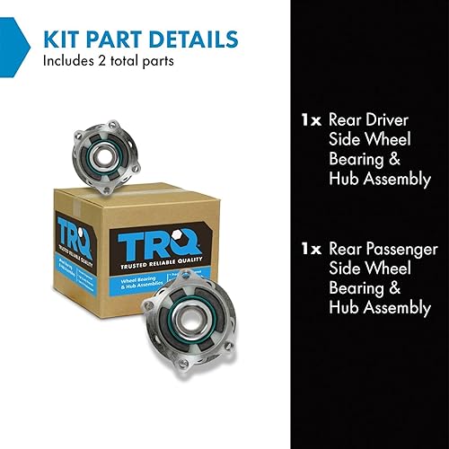 Vista 99 de TRQ Juego de 2 rodamientos de rueda trasera y conjunto de cubo con sensor ABS compatible con Ford Transit Connect 2014-2018