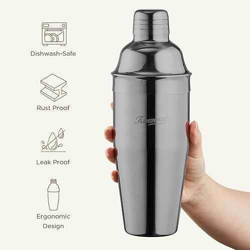 Miniatura 3 de KITESSENSU Juego de coctelera juego de coctelera de Martini de acero inoxidable con batidora de cóctel de 25 onzas con coctelera de bebidas medidora