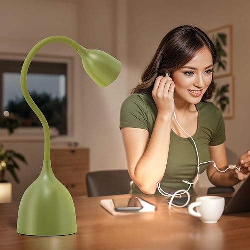 Miniatura 5 de Lámpara de escritorio con cuello de cisne de 360 LED, luz de lectura flexible, lámparas de escritorio pequeñas para espacios pequeños, hogar,