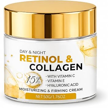 Retinol Cream for Face, Collagen Face Cream, Hyaluronic Acid, 50g