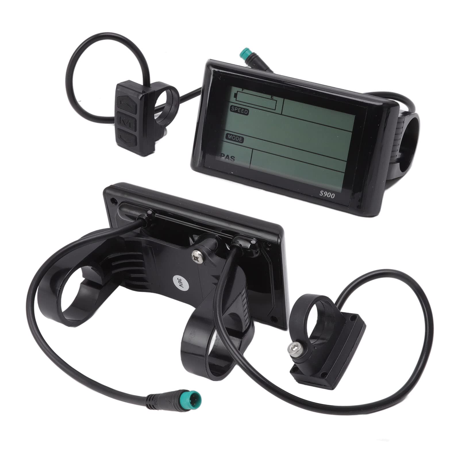 Buachois Pantalla LCD Impermeable para Bicicleta eléctrica de 24V 36V 48V