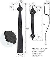 Vista 6 de WINSOON - Herramientas decorativas de metal para puerta de garaje, con tornillos, estilo casa de transporte, bisagras ciegas, manijas, puerta